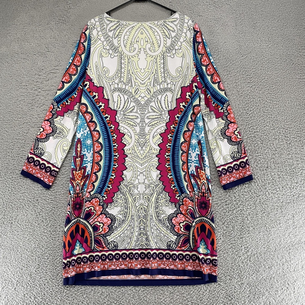 Chicos Shift Dress Womens 3 / XL Maximalist Paisley Boho Knee Length Cruise‎ - Picture 12 of 15